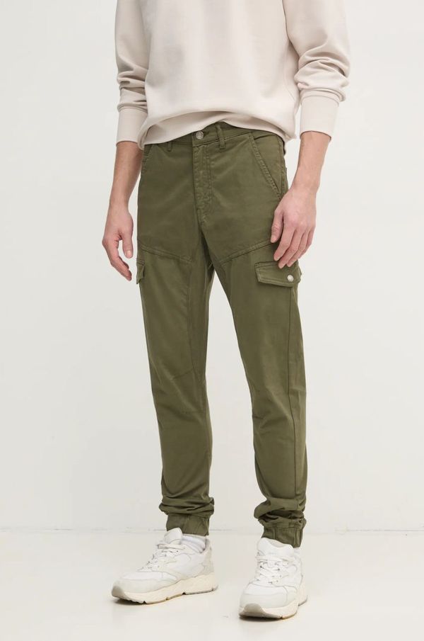 Guess Hlače Guess KOMBAT za muškarce, boja: zelena, uski kroj, M4BB17.WFPM1