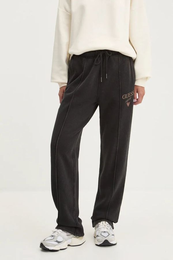 Guess Originals Hlače Guess Originals boja: crna, široke, visoki struk, M4BB52 K9V31