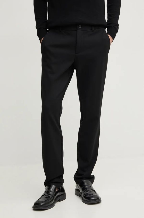 Guess Hlače Guess za muškarce, boja: crna, ravni kroj, M4BB01.WGMB2