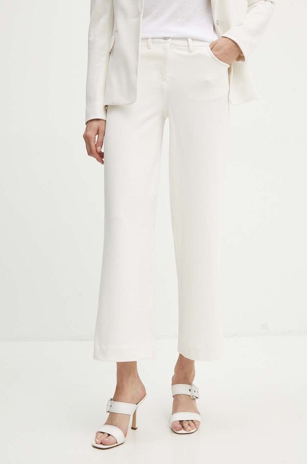 Guess Hlače Guess za žene, boja: bež, ravni kroj, srednje visoki struk, W4YB13 KBJP2