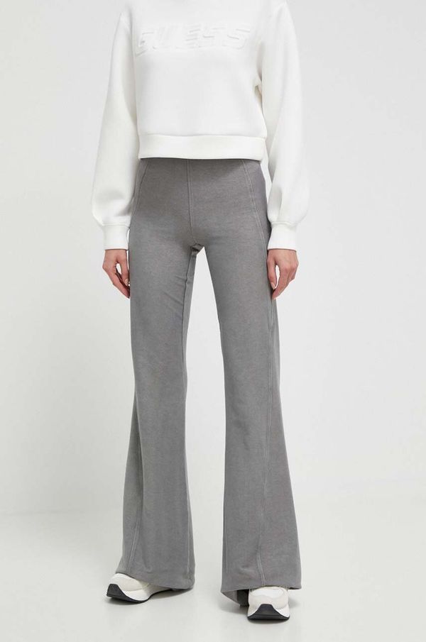 Guess Hlače Guess za žene, boja: zelena, trapez, visoki struk