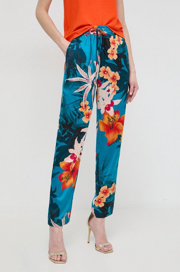 Guess Hlače Guess za žene, ravni kroj, visoki struk