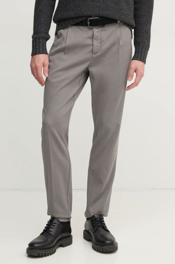 Hackett London Hlače Hackett London za muškarce, boja: siva, chinos kroj, HM212678R