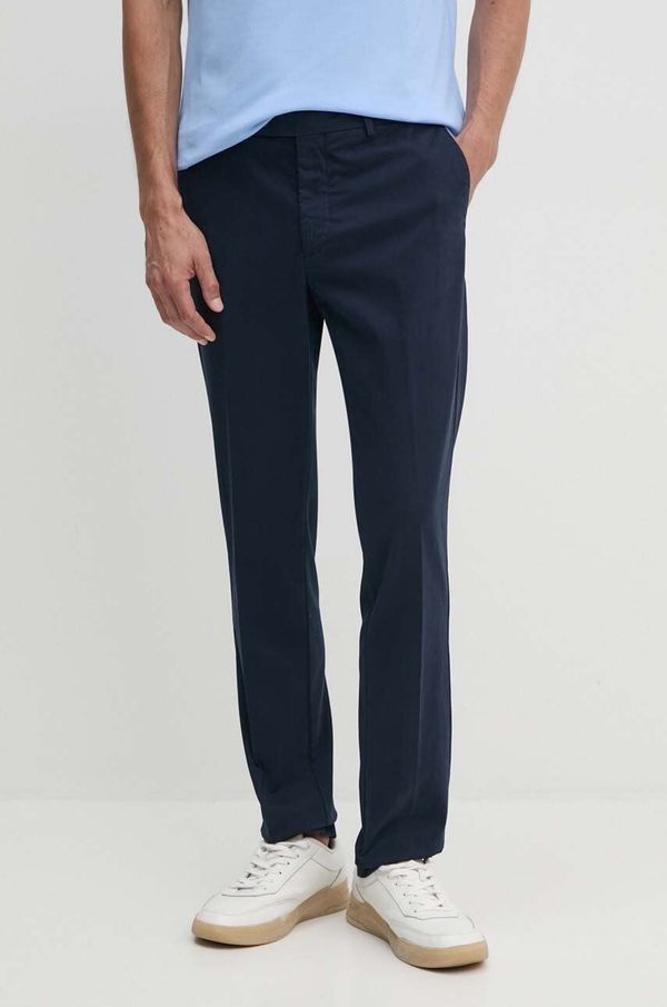 Hackett London Hlače Hackett London za muškarce, boja: tamno plava, ravni kroj, HM212487R