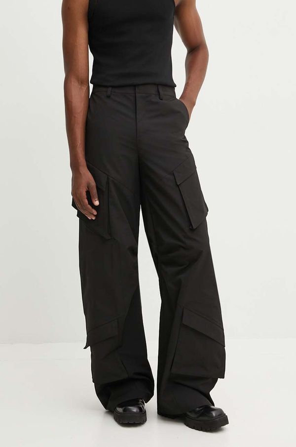 HELIOT EMIL Hlače Heliot Emil za muškarce, boja: crna, cargo kroj, HE.M.10.160.BLK01