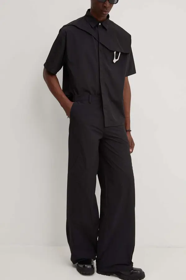 HELIOT EMIL Hlače Heliot Emil za muškarce, boja: crna, ravni kroj, M.10.170.BLK01