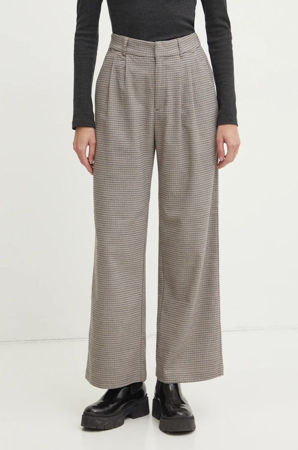 Hollister Co. Hlače Hollister Co. za žene, boja: bež, ravni kroj, visoki struk, KI356-4178