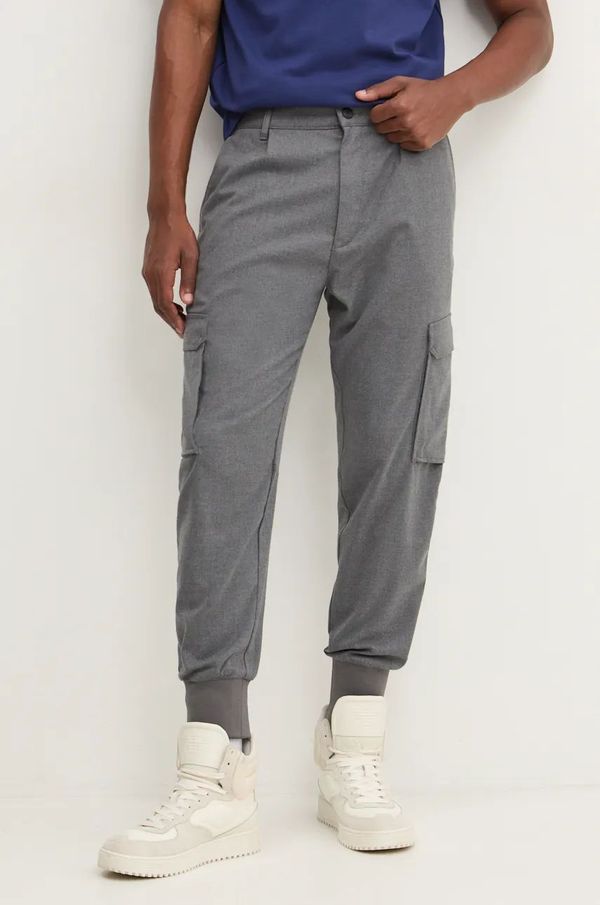 Hugo Hlače HUGO za muškarce, boja: siva, cargo kroj, 50524585