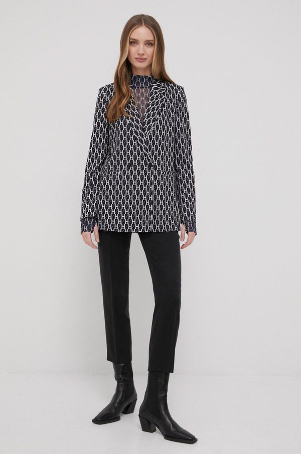 Hugo Hlače Hugo za žene, boja: crna, ravni kroj, visoki struk