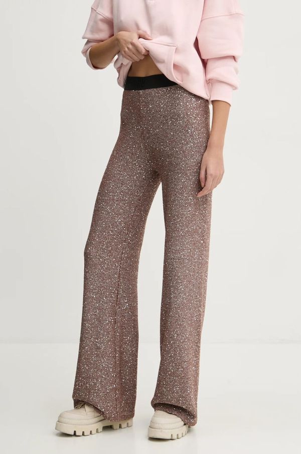 Hugo Hlače HUGO za žene, boja: smeđa, trapez, visoki struk, 50522564