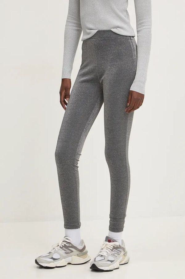 Hugo Hlače HUGO za žene, boja: srebrna, uski kroj, visoki struk, 50522754