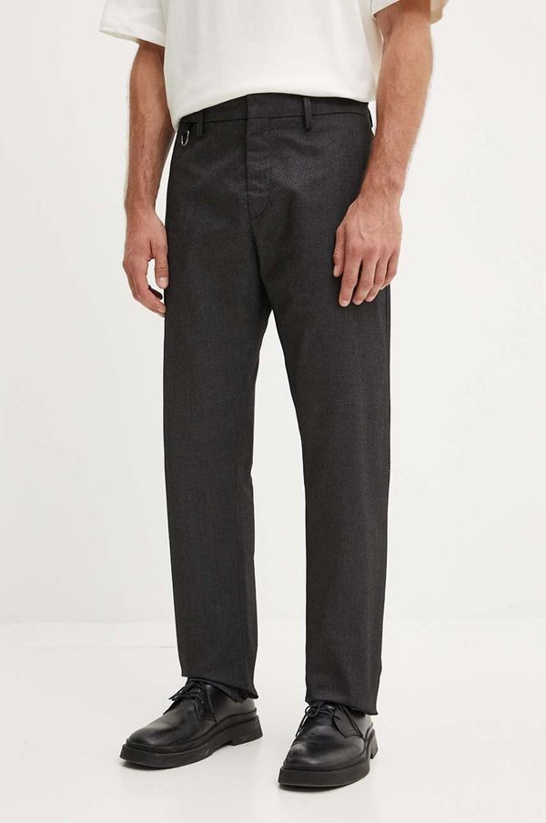 Iceberg Hlače Iceberg za muškarce, boja: crna, ravni kroj, B090 0161