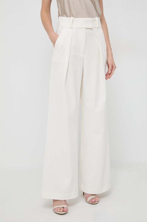 Ivy Oak Hlače Ivy Oak za žene, boja: bež, široke, visoki struk, IO1100X5121