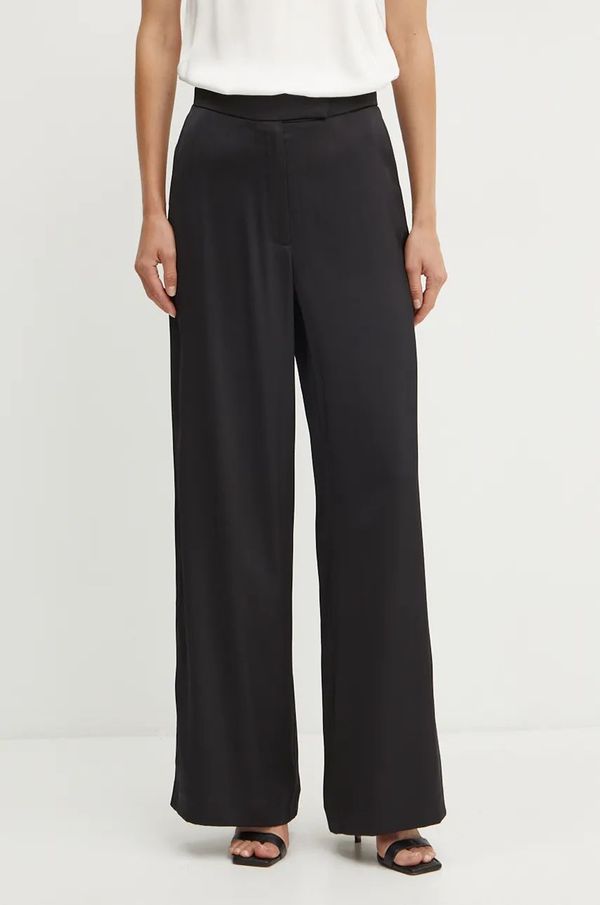 Ivy Oak Hlače Ivy Oak za žene, boja: crna, ravni kroj, visoki struk, IO115175