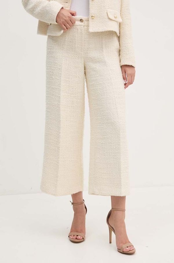 Joop! Hlače Joop! za žene, boja: bež, ravni kroj, visoki struk, 30043063