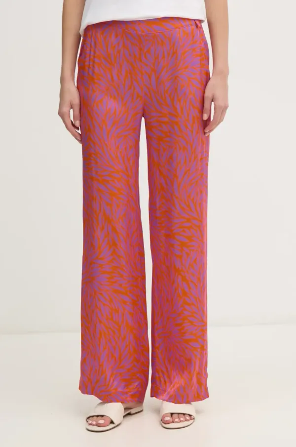 La Petite Française Hlače La Petite Française PAVINA za žene, boja: narančasta, ravni kroj, visoki struk, PAVINA