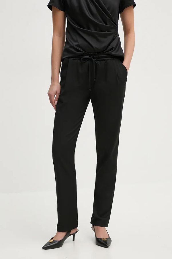 La Petite Française Hlače La Petite Française PFPARENTAL za žene, boja: crna, ravni kroj, visoki struk, PFPARENTAL