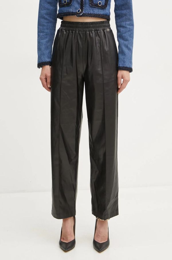 Liu Jo Hlače Liu Jo za žene, boja: crna, ravni kroj, visoki struk, WF4153 E0392