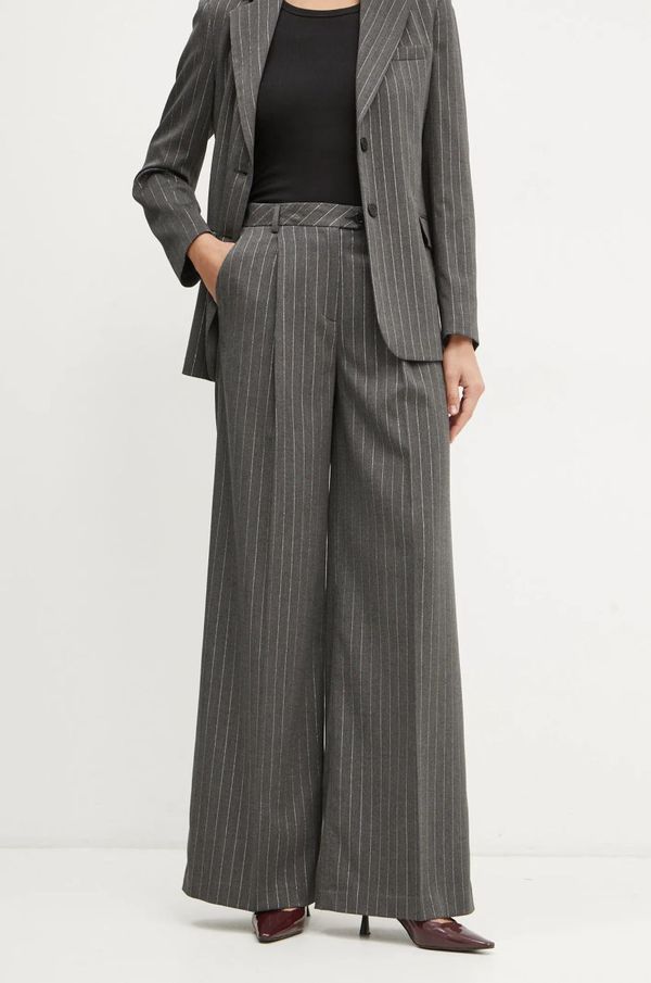 Liu Jo Hlače Liu Jo za žene, boja: siva, široke, visoki struk, WF4304 T0788