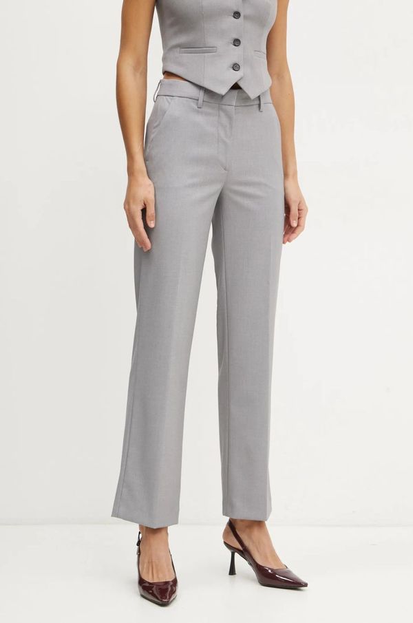 Liu Jo Hlače Liu Jo za žene, boja: siva, široke, visoki struk, WF4447 T2627