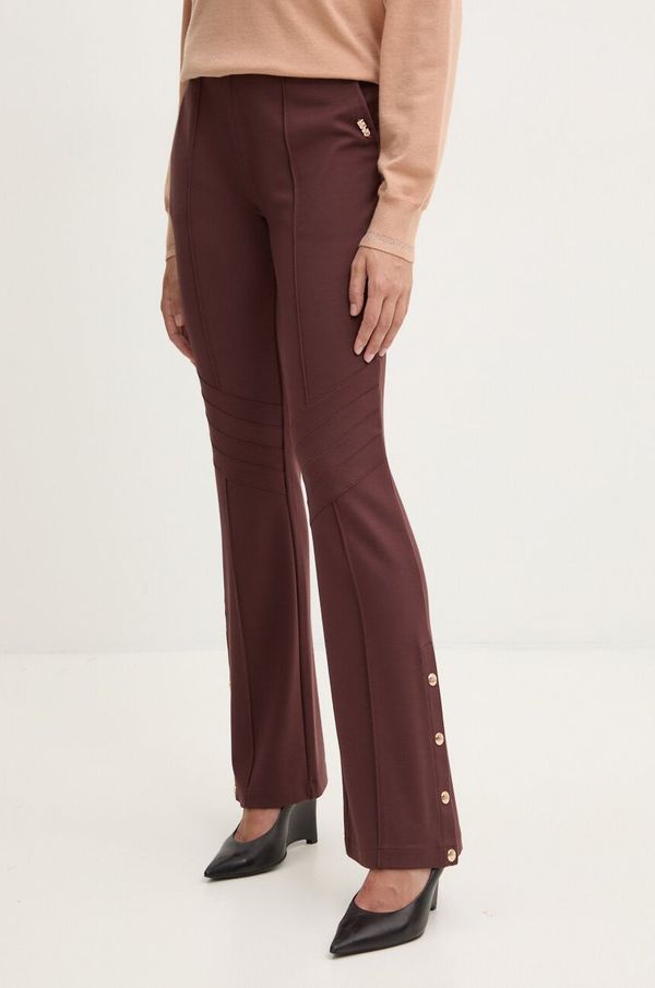 Liu Jo Hlače Liu Jo za žene, boja: smeđa, trapez, visoki struk, TF4027 JS182