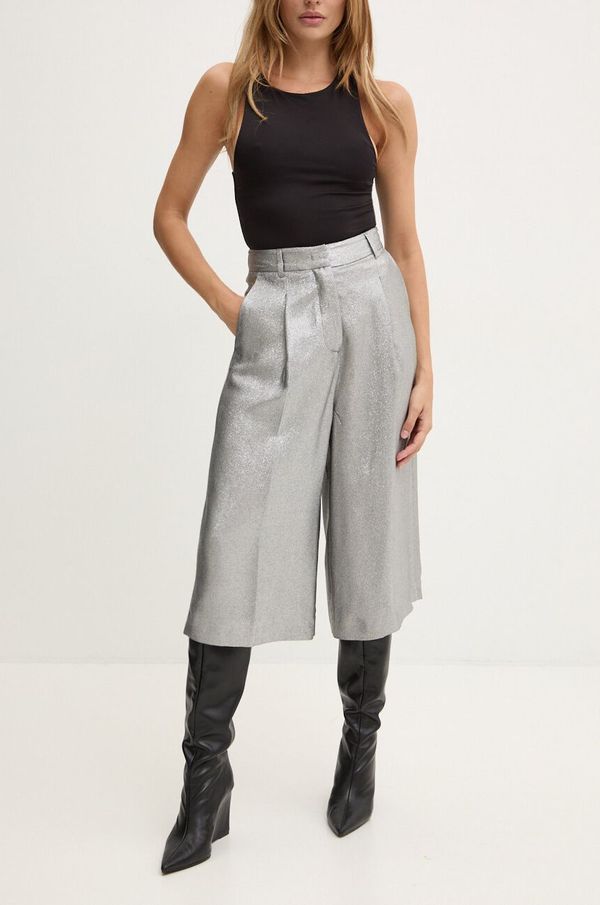 Liu Jo Hlače Liu Jo za žene, boja: srebrna, široke, visoki struk, WF4472 T1021