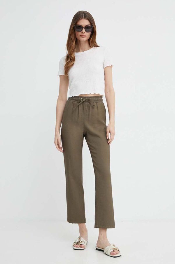 Liu Jo Hlače Liu Jo za žene, boja: zelena, visoki struk