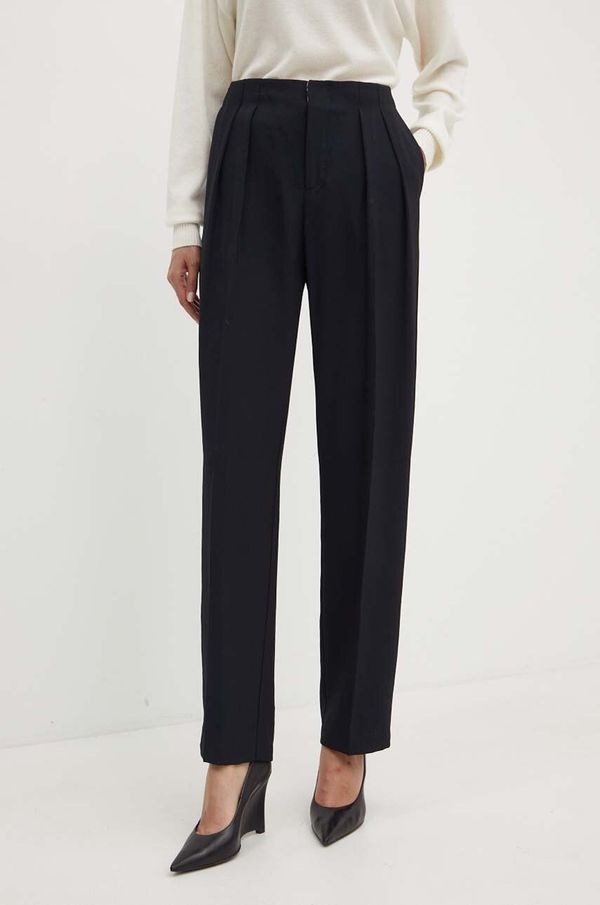 Liviana Conti Hlače Liviana Conti za žene, boja: crna, ravni kroj, visoki struk, F4WQ25