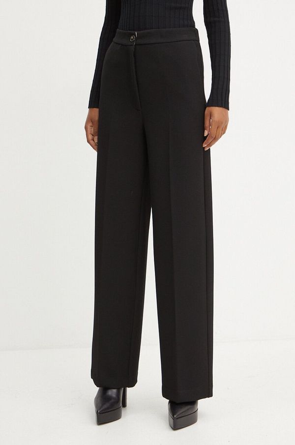 Liviana Conti Hlače Liviana Conti za žene, boja: crna, ravni kroj, visoki struk, L4WM24