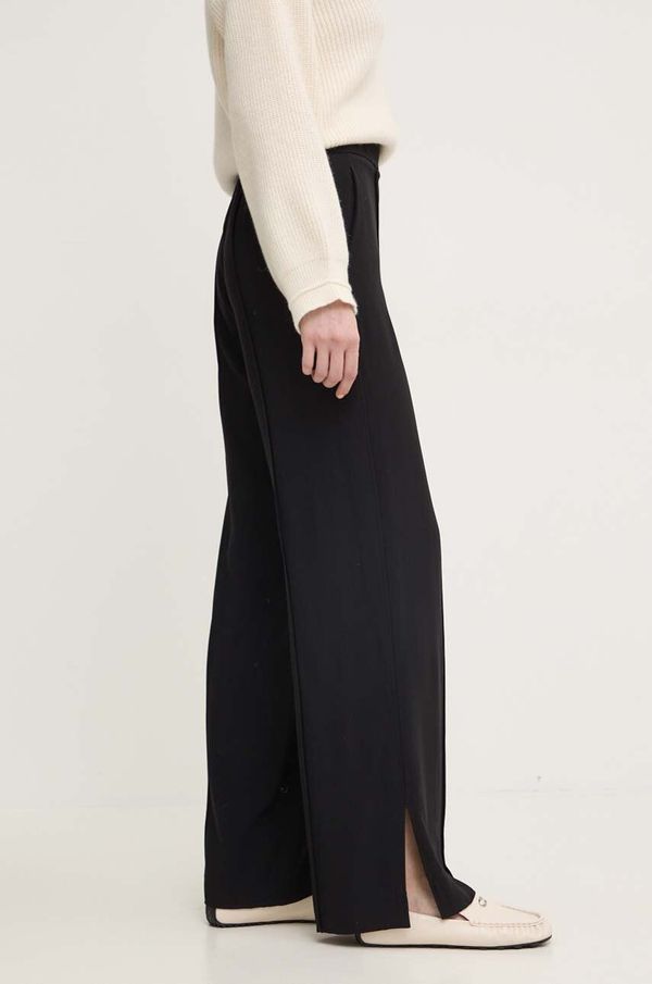 Liviana Conti Hlače Liviana Conti za žene, boja: crna, široke, visoki struk, F4WS46