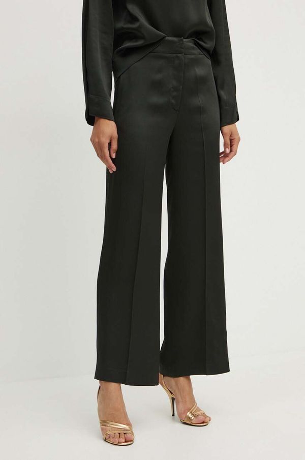 Liviana Conti Hlače Liviana Conti za žene, boja: zelena, ravni kroj, visoki struk, F4WS64