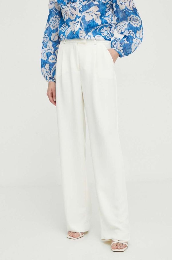 Luisa Spagnoli Hlače Luisa Spagnoli za žene, boja: bež, ravni kroj, visoki struk