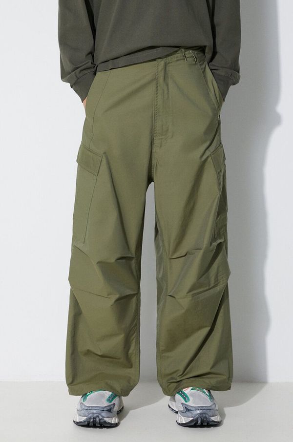 Maharishi Hlače Maharishi Oversized Tobi Cargo Snopants za muškarce, boja: zelena, ravni kroj, 4615.OLIVE
