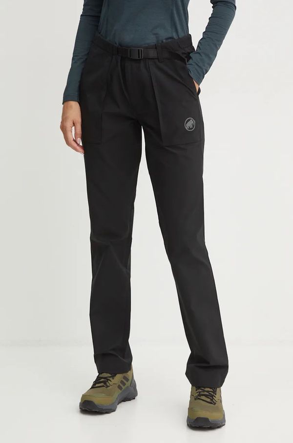 Mammut Hlače Mammut Mountain Tough za žene, boja: crna, ravni kroj, srednje visoki struk, 1022.02430