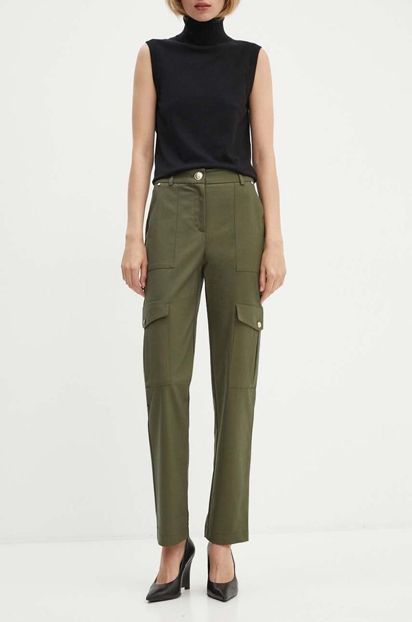 Marciano Guess Hlače Marciano Guess ALICE za žene, boja: zelena, cargo kroj, visoki struk, 4YGB16 7124A