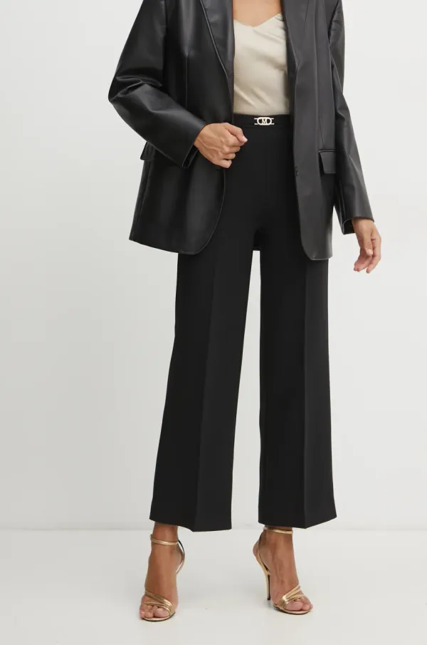 Marciano Guess Hlače Marciano Guess BECKY za žene, boja: crna, široke, visoki struk, 5RGB02 7115A