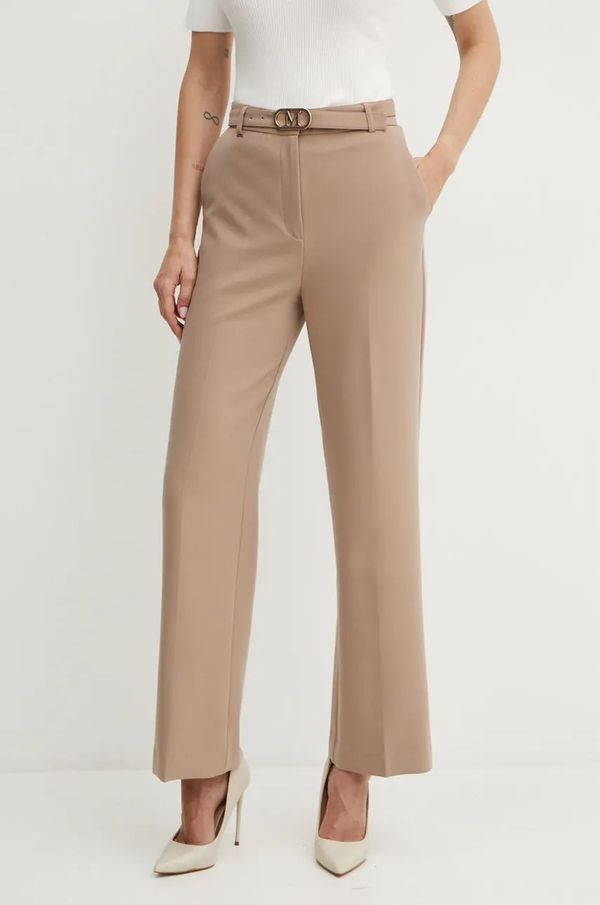 Marciano Guess Hlače Marciano Guess CELIA za žene, boja: smeđa, široke, visoki struk, 4BGB03 7046A