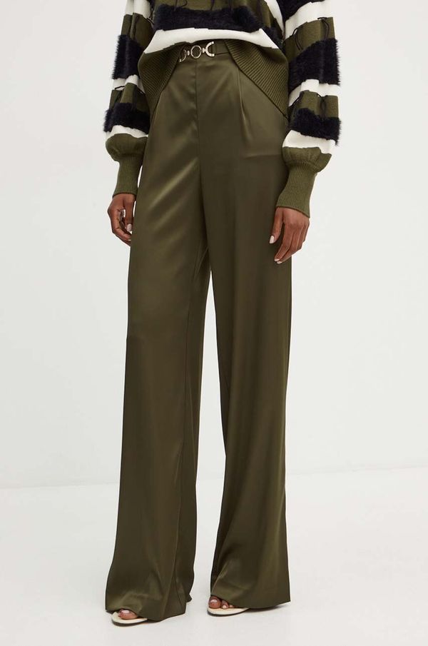 Marciano Guess Hlače Marciano Guess JOSETTE za žene, boja: zelena, ravni kroj, visoki struk, 4YGB13 7116A