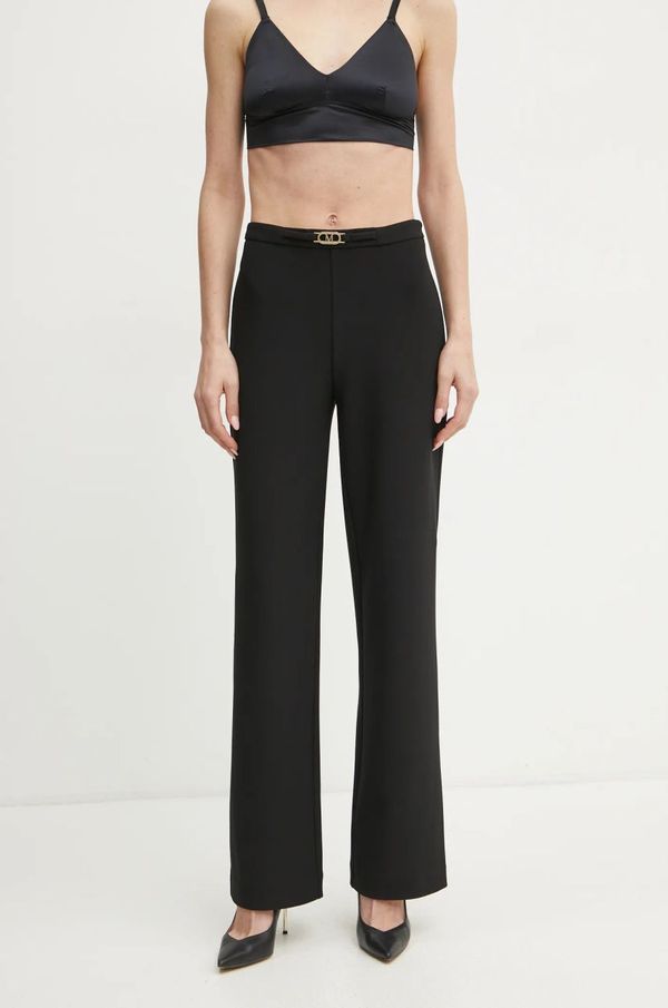 Marciano Guess Hlače Marciano Guess MASHA za žene, boja: crna, ravni kroj, visoki struk, 5RGB27 6302A