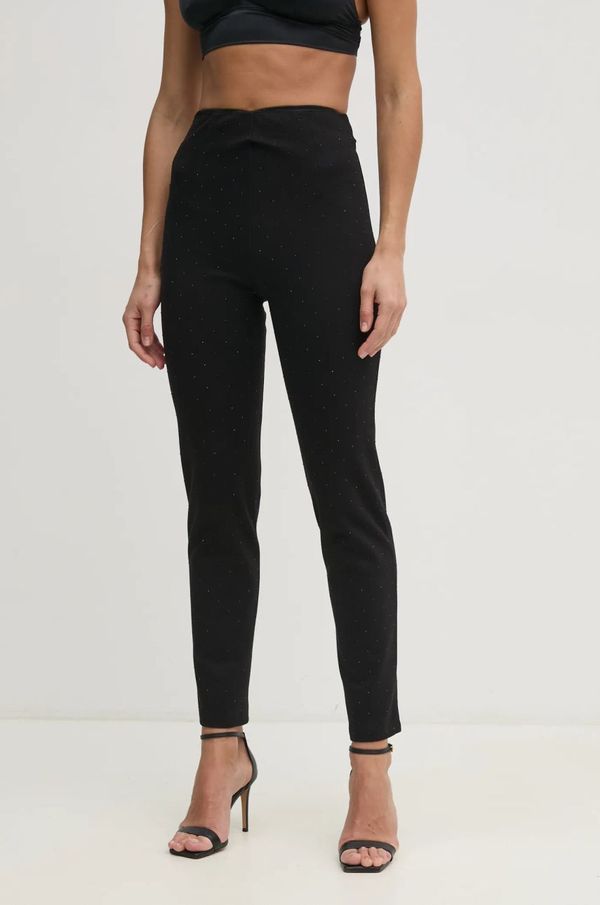 Marciano Guess Hlače Marciano Guess SHIMMY za žene, boja: crna, uski kroj, visoki struk, 5RGB14 6304A