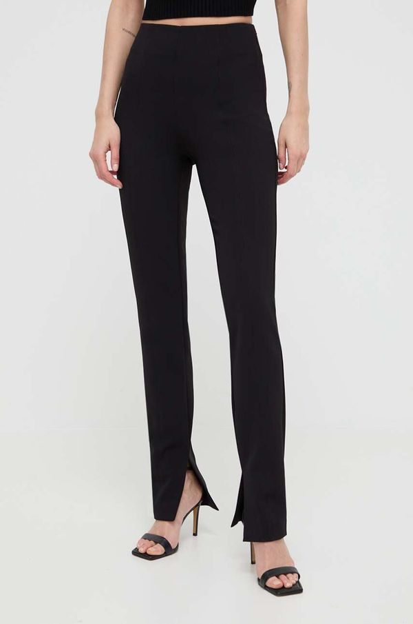 Marciano Guess Hlače Marciano Guess za žene, boja: crna, ravni kroj, visoki struk