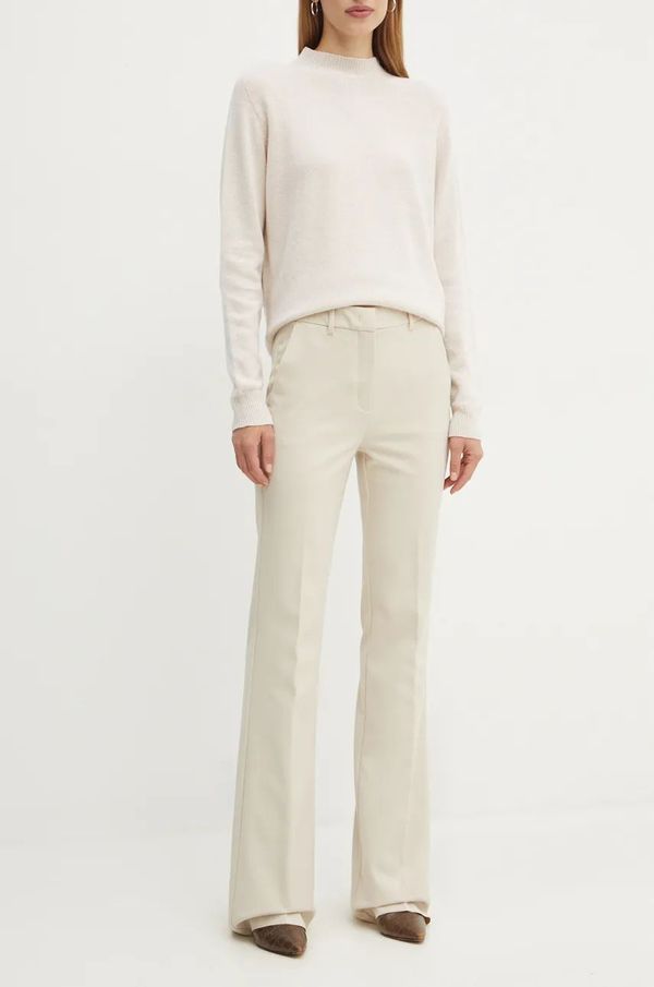 Marella Hlače Marella za žene, boja: bež, široke, visoki struk, 2423136202200