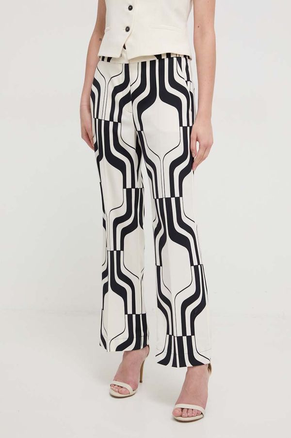 Marella Hlače Marella za žene, boja: crna, ravni kroj, visoki struk