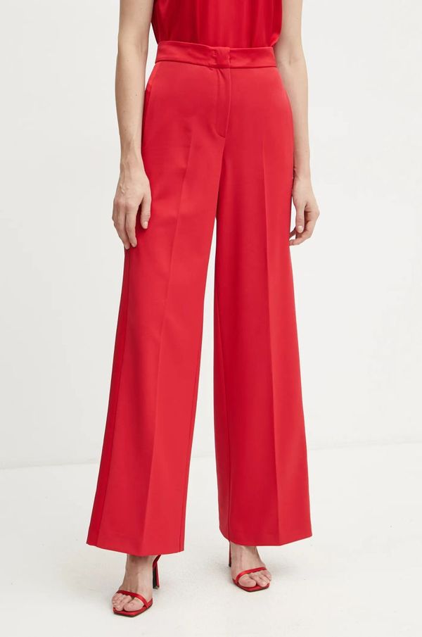 Max&Co. Hlače MAX&Co. za žene, boja: crvena, široke, visoki struk, 2516131041200