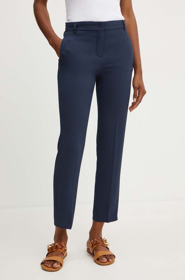 Max&Co. Hlače MAX&Co. za žene, boja: tamno plava, kroj cigarette, visoki struk, 2426136032200
