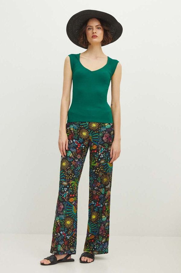 Medicine Hlače Medicine boja: crna, široke, visoki struk