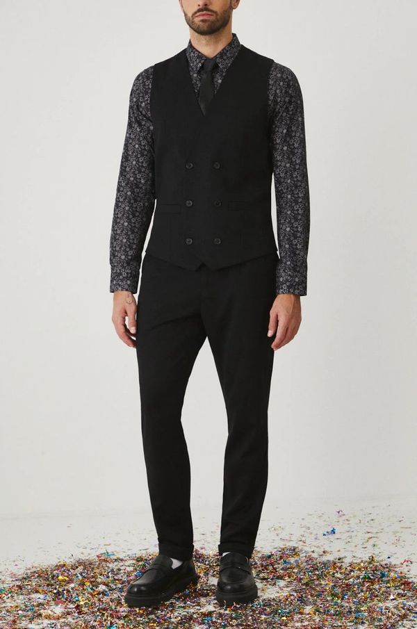 Medicine Hlače Medicine za muškarce, boja: crna, ravni kroj