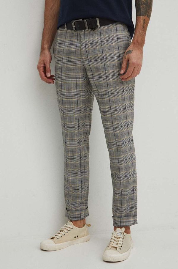 Medicine Hlače Medicine za muškarce, boja: siva, uski kroj