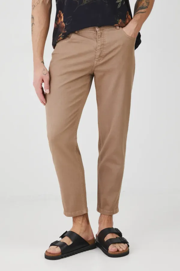 Medicine Hlače Medicine za muškarce, boja: smeđa, ravni kroj