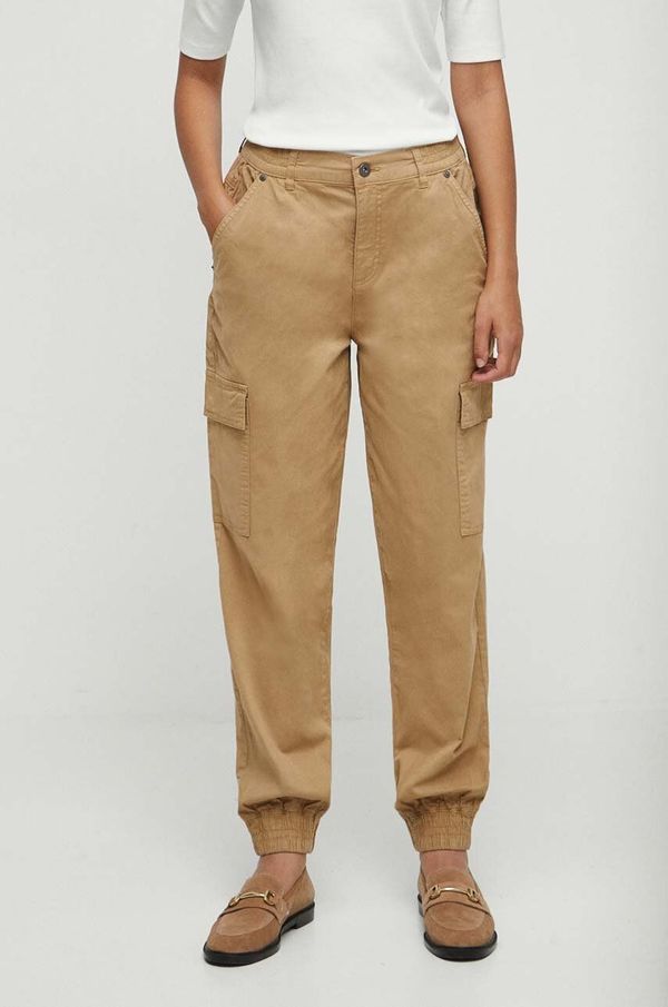 Medicine Hlače Medicine za žene, boja: bež, srednje visoki struk